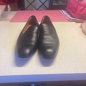 Christian Louboutin Black Leather Slip-On Loafers